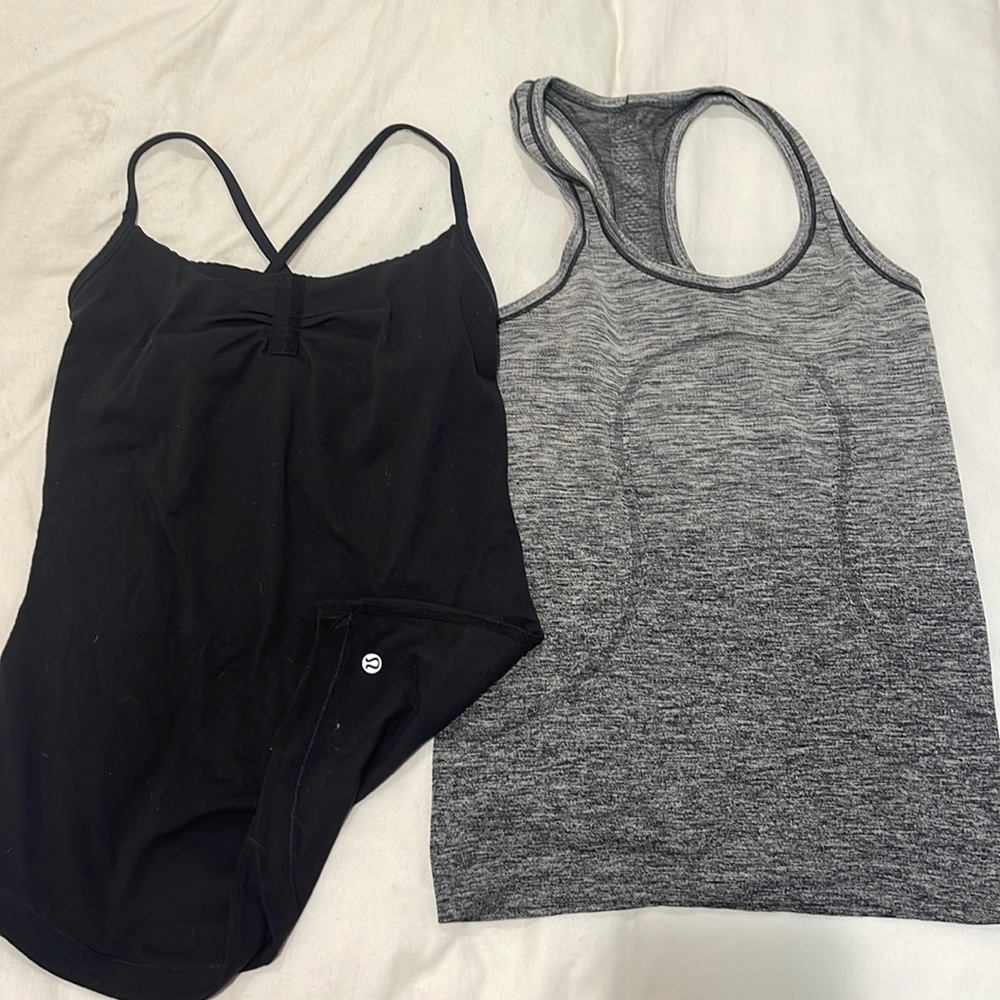 Lululemon Exercise Workout Tops Black and Grey Heather size Medium 6